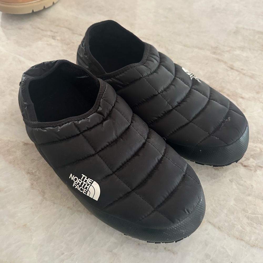 The North Face Black Quilted Slip-Ons